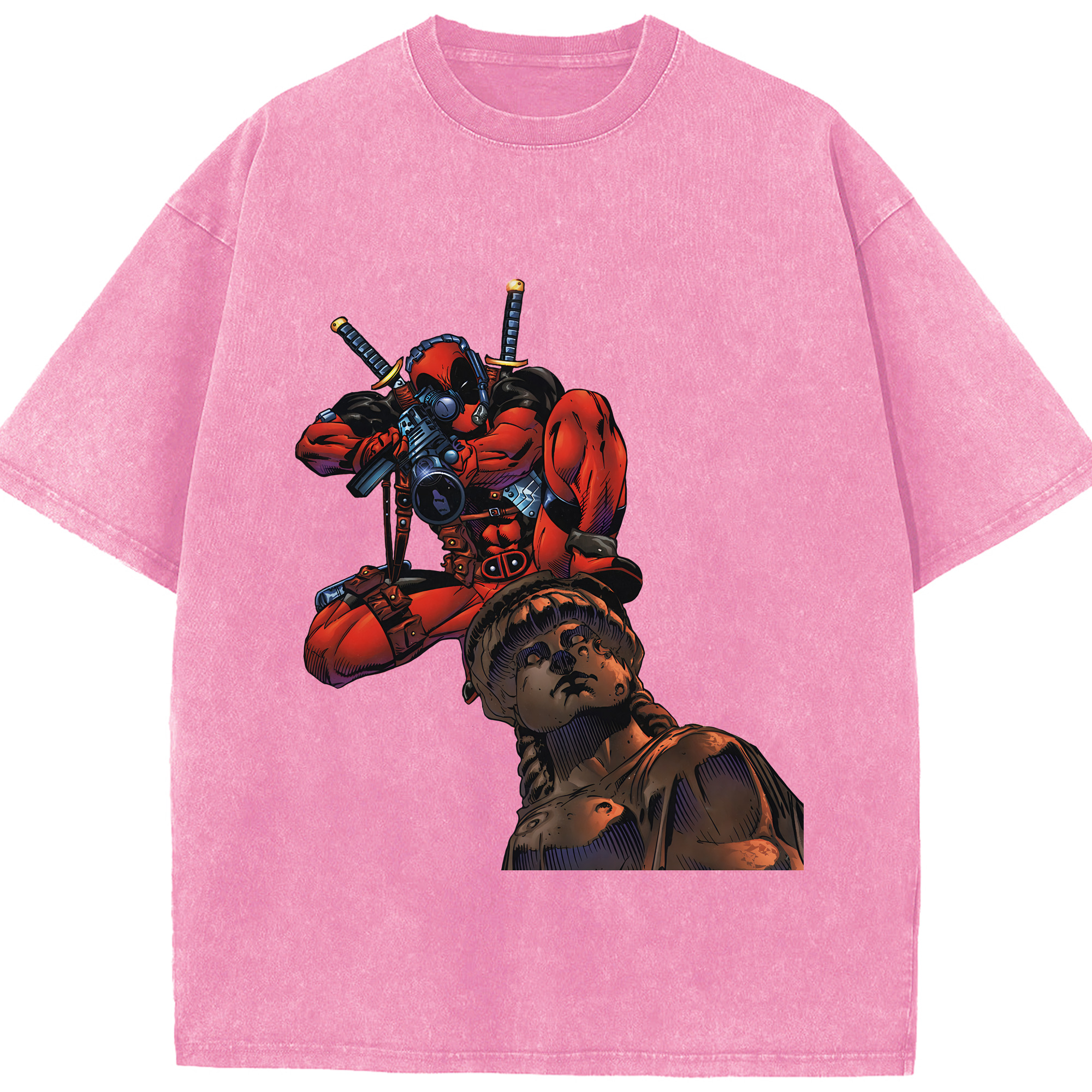 （画像用） Deadpool デッドプール 綿100% ヴィンテージ風 半袖Tシャツ（フロントプリント）
